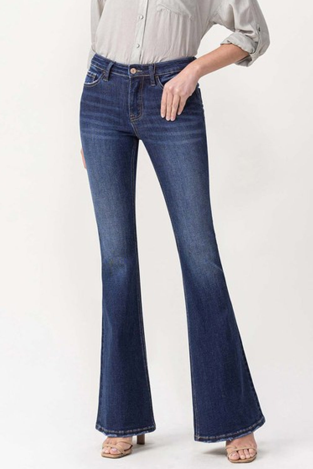 Lovervet Full Size Joanna Midrise Flare Jeans - Premium  - Just $61! Shop now at Nine Thirty Nine Design