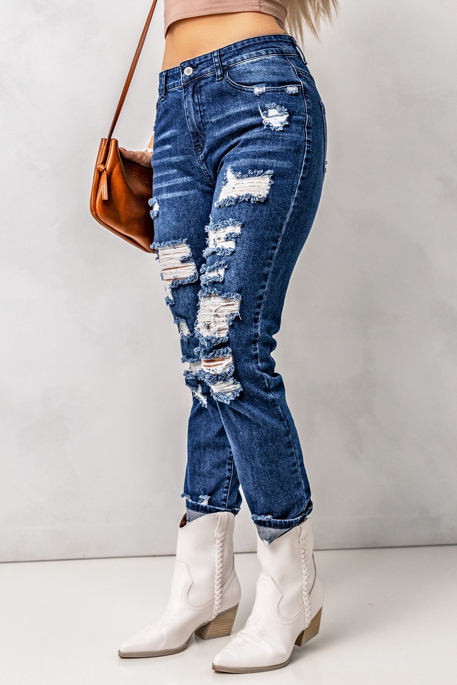 Baeful Distressed High Waist Jeans with Pockets - Premium Jeans - Just $54! Shop now at Nine Thirty Nine Design