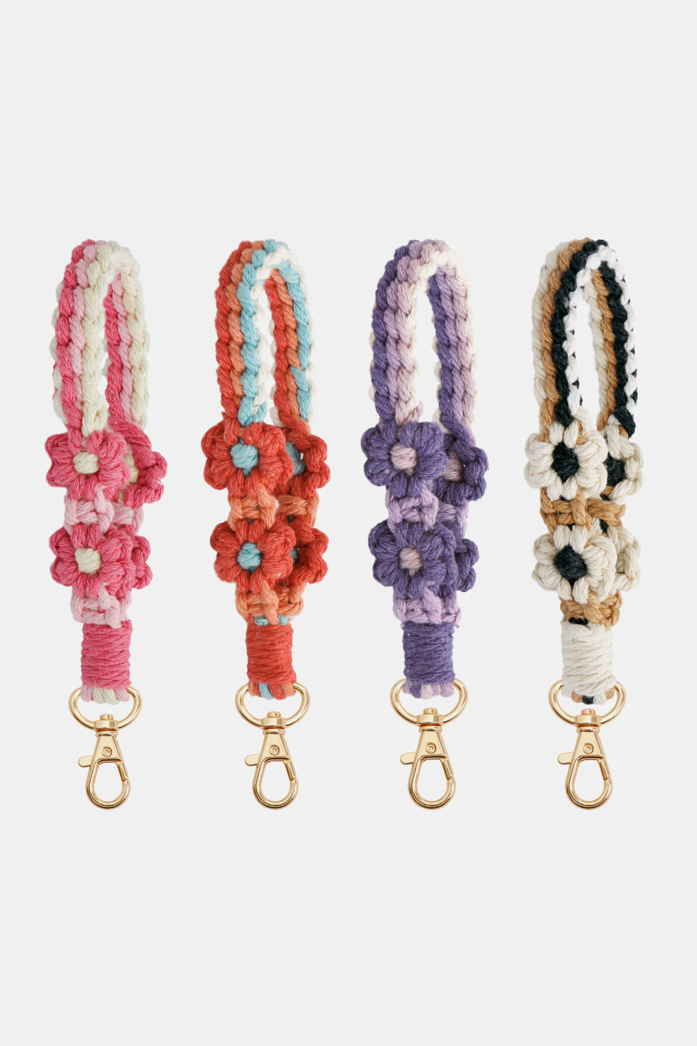 Flower Shape Wristlet Zinc Alloy Closure Macrame Key Chain - Premium Key Chains - Just $8! Shop now at Nine Thirty Nine Design