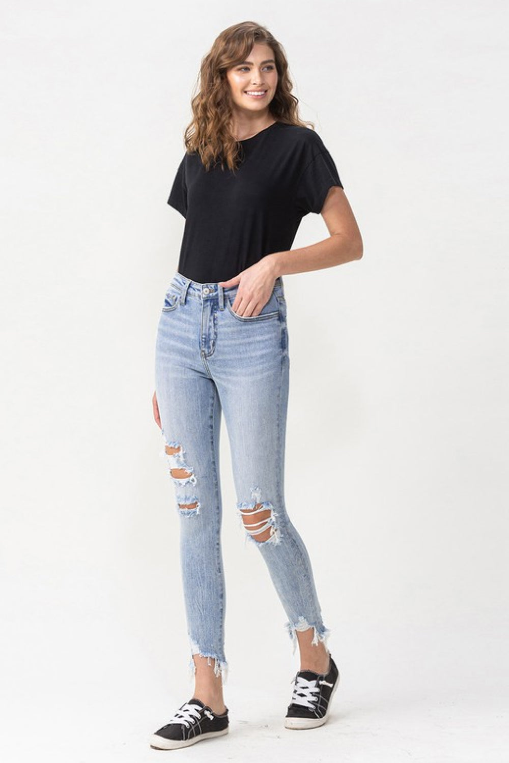 Lovervet Lauren Distressed High Rise Skinny Jeans - Premium Jeans - Just $59! Shop now at Nine Thirty Nine Design