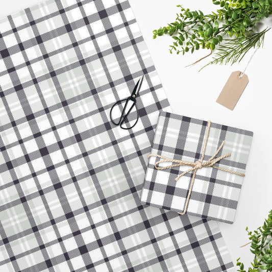 Sage Green Plaid Christmas Wrapping Paper
