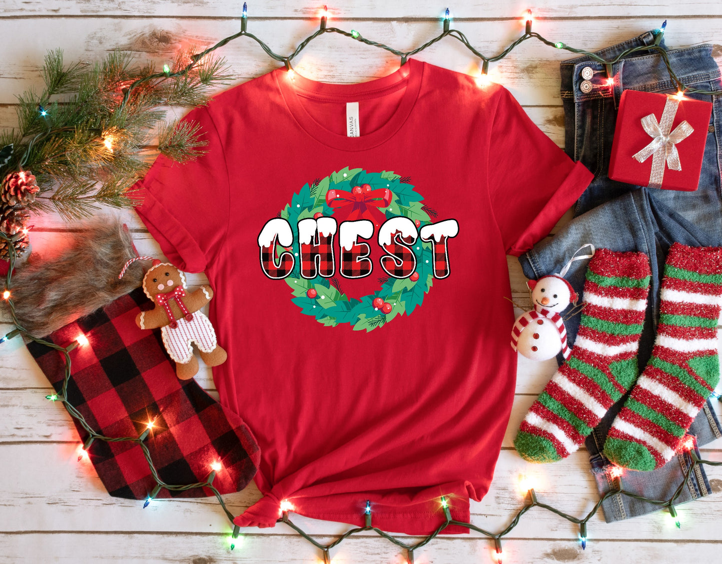 Chest Nut Matching Couples Christmas TShirt