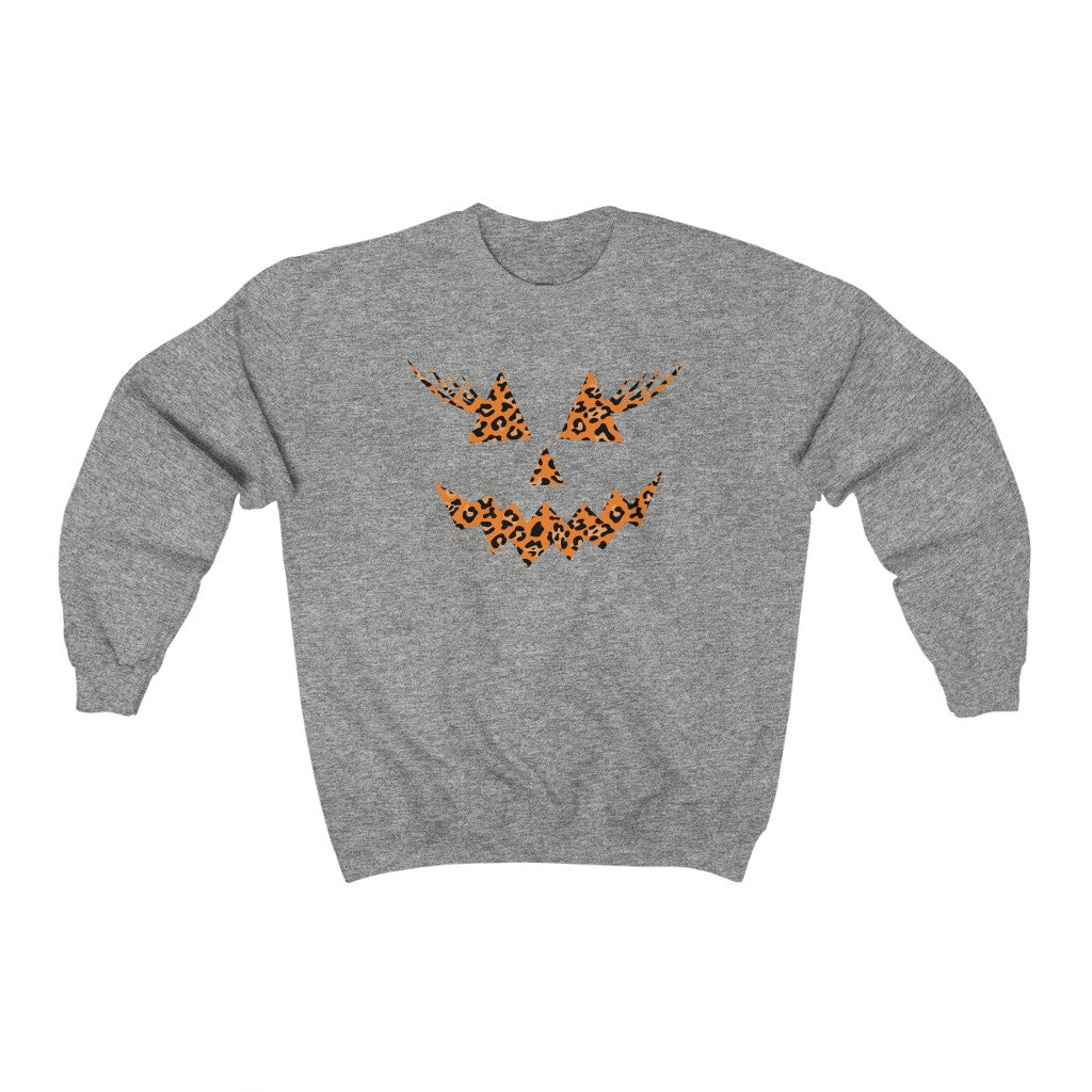 Leopard Pumpkin Face Sweatshirt - Premium Sweatshirt - Just $29.50! Shop now at Nine Thirty Nine Design