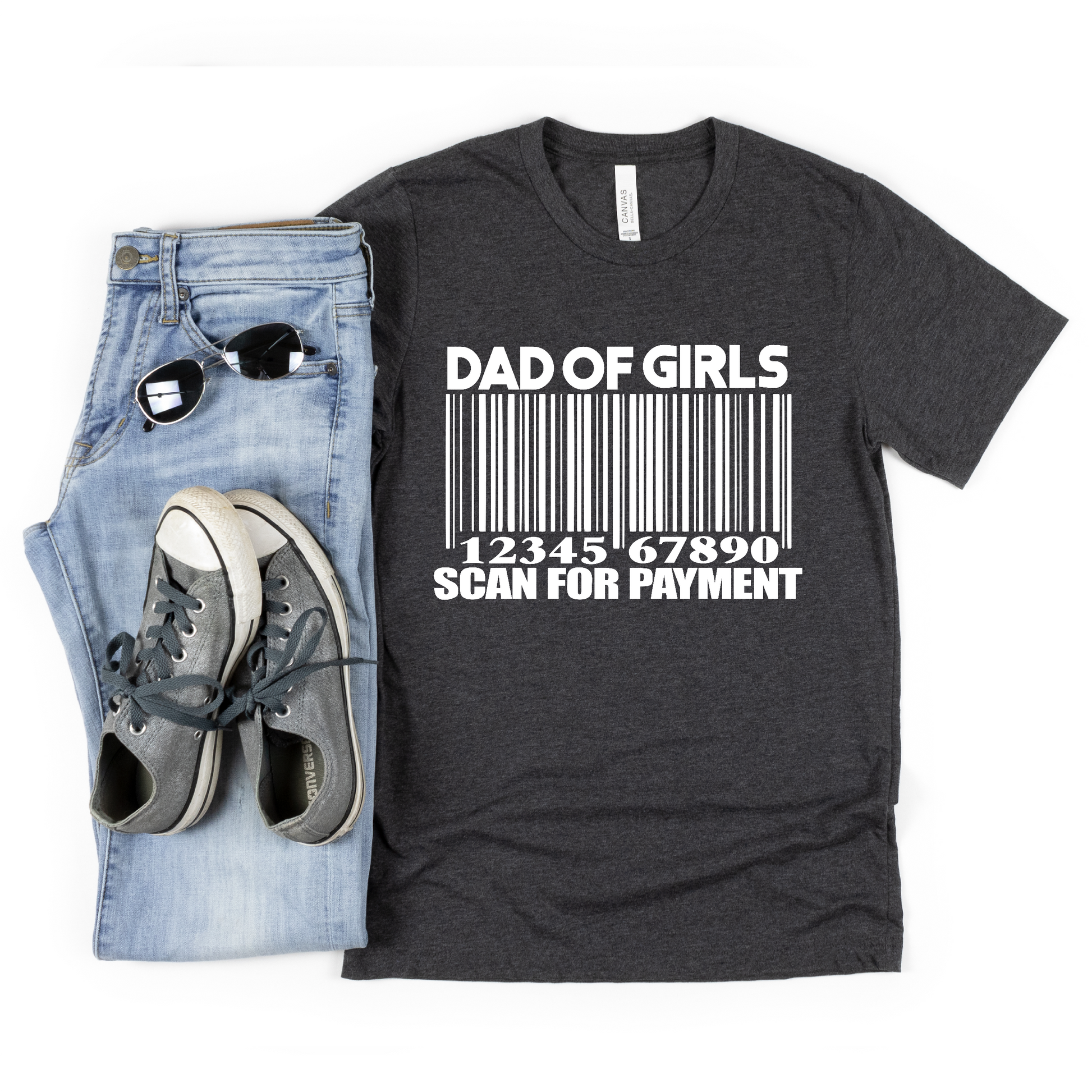 Dad of Girls Scan for Payment T-Shirt, Fathers Day Shirt, Funny