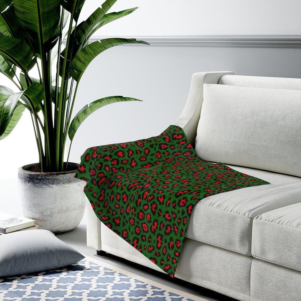 Christmas Leopard Velveteen Plush Blanket - Premium All Over Prints - Just $29.50! Shop now at Nine Thirty Nine Design