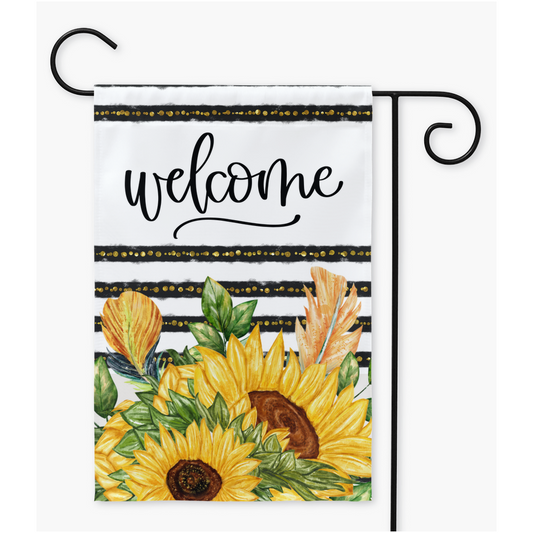 Sunflower Welcome Yard Flags Flag