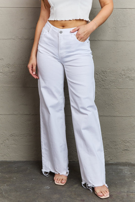 RISEN Raelene Full Size High Waist Wide Leg Jeans in White - Premium  - Just $71! Shop now at Nine Thirty Nine Design