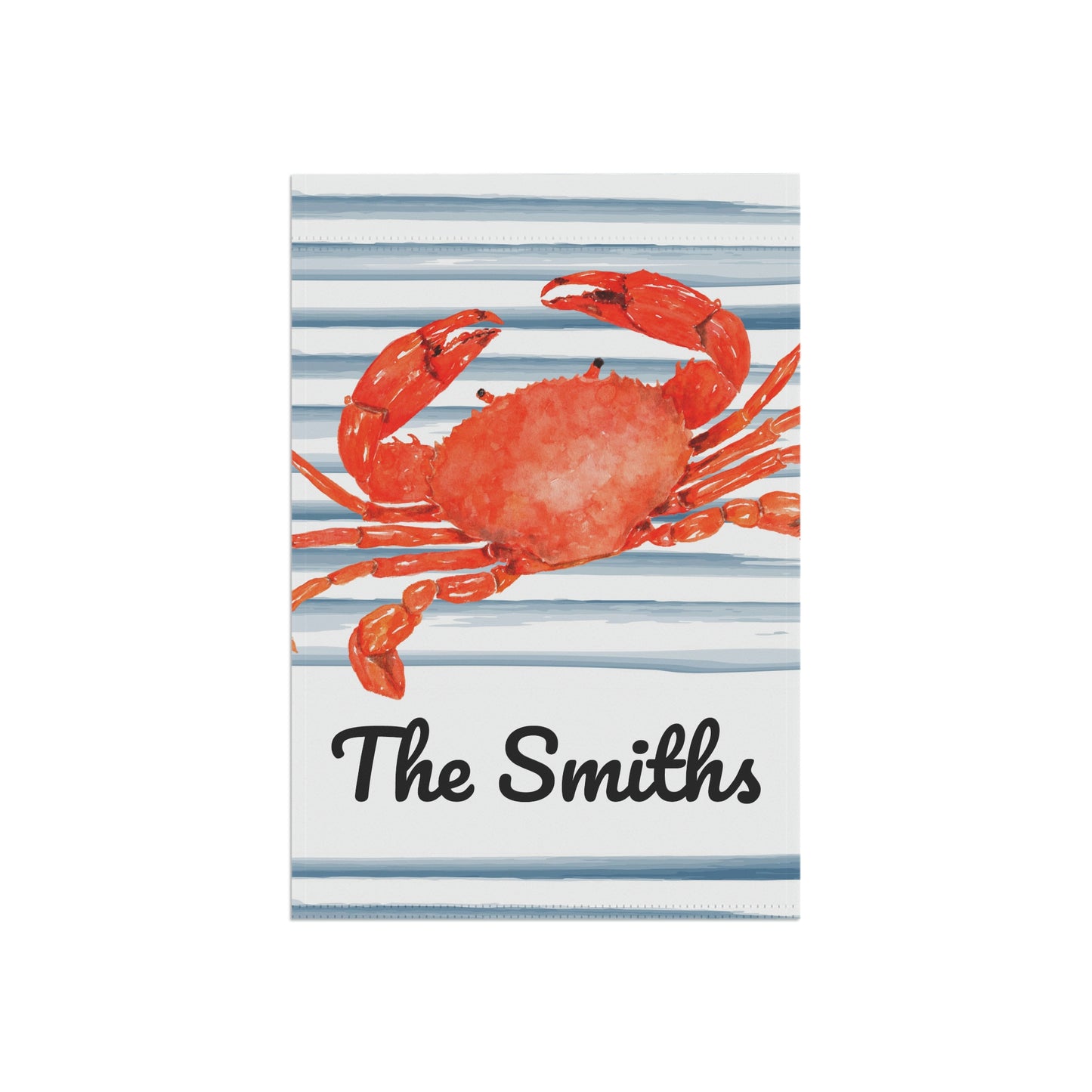 Personalized Crab Nautical Summer Garden Flag