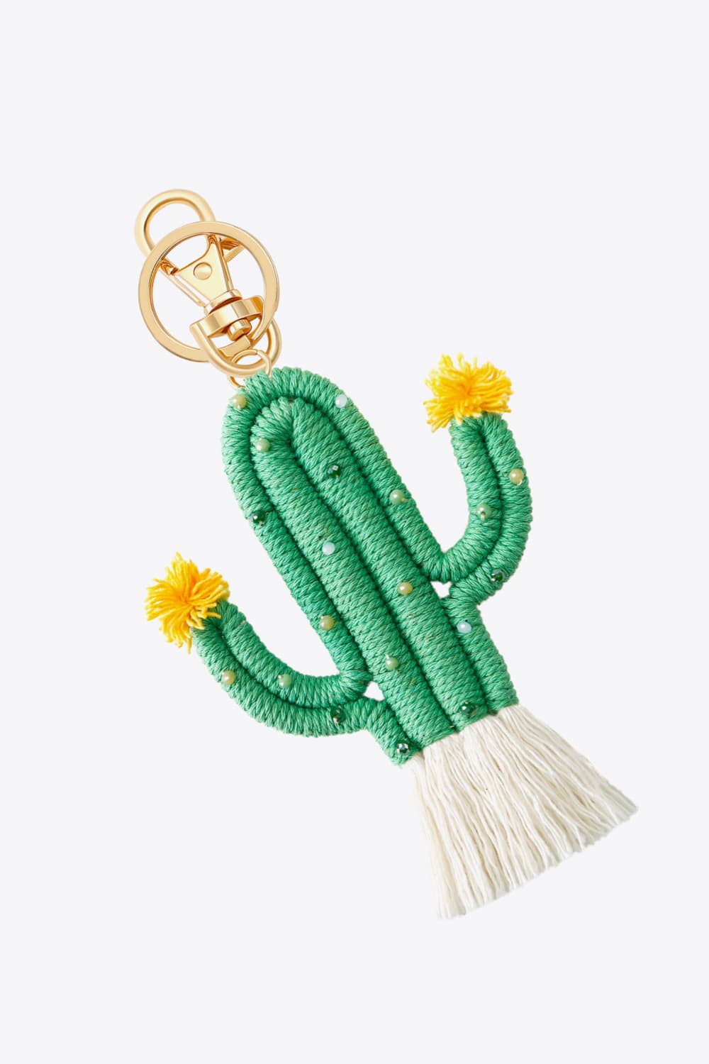 Bead Trim Cactus Keychain with Fringe - Premium Key Chains - Just $11! Shop now at Nine Thirty Nine Design