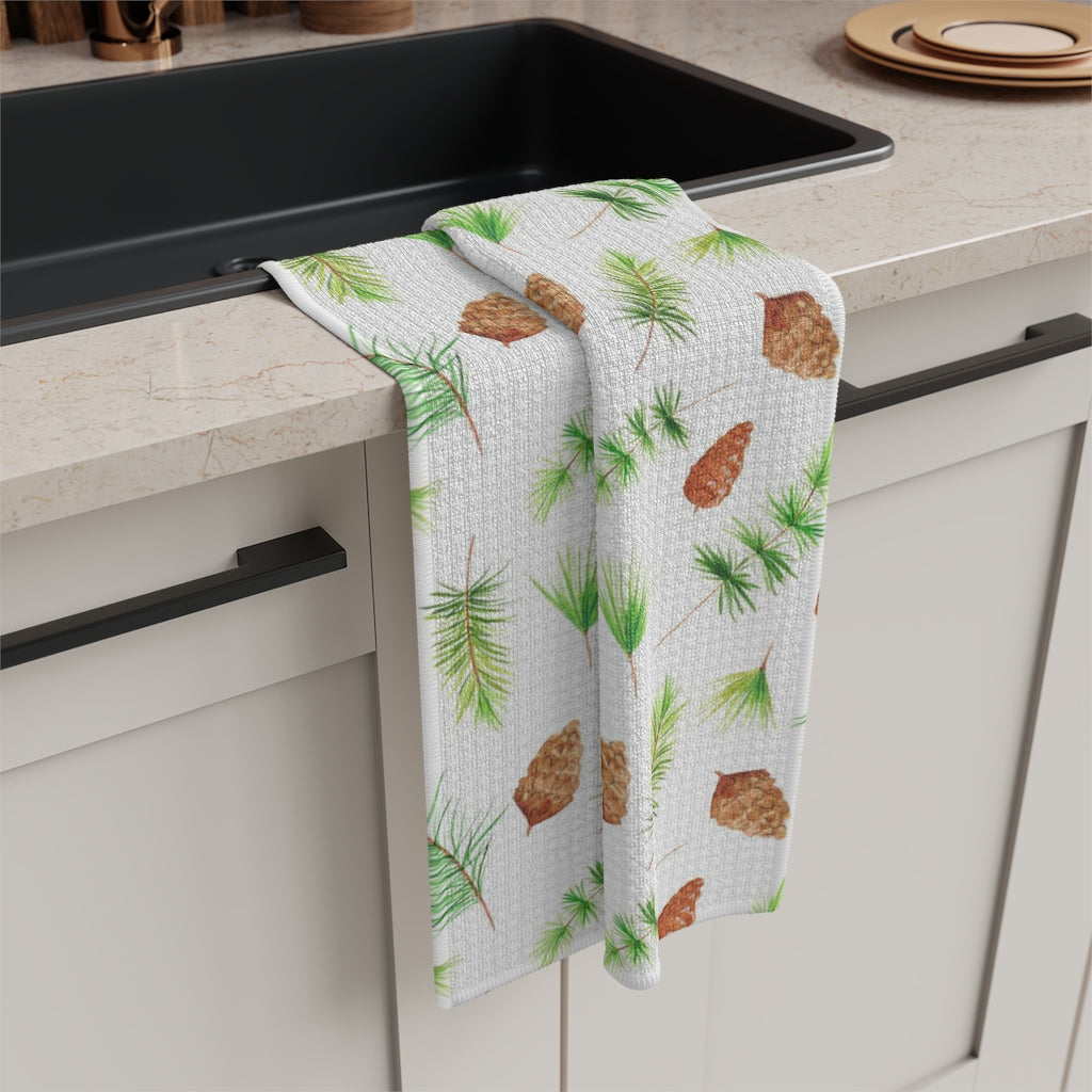 Evergreen Winter Waffle Kitchen Towel