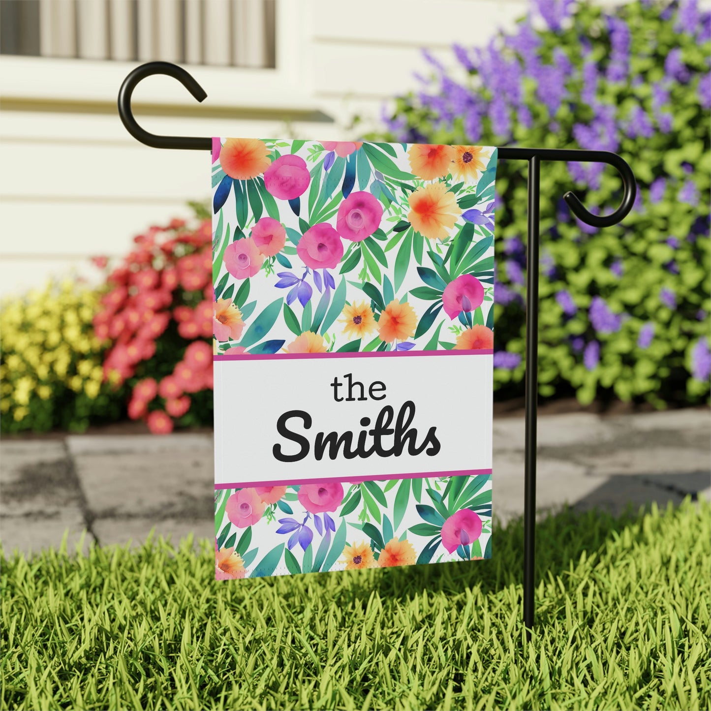 Floral Personalized Garden Flag