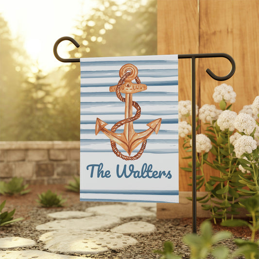 Personalized Anchor Nautical Summer Garden Flag