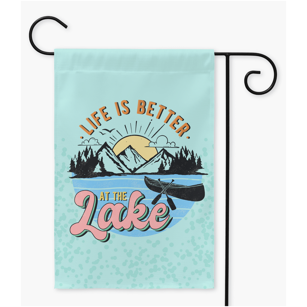 Life Is Better At The Lake Garden Flags - Premium Flag - Just $16.99! Shop now at Nine Thirty Nine Design