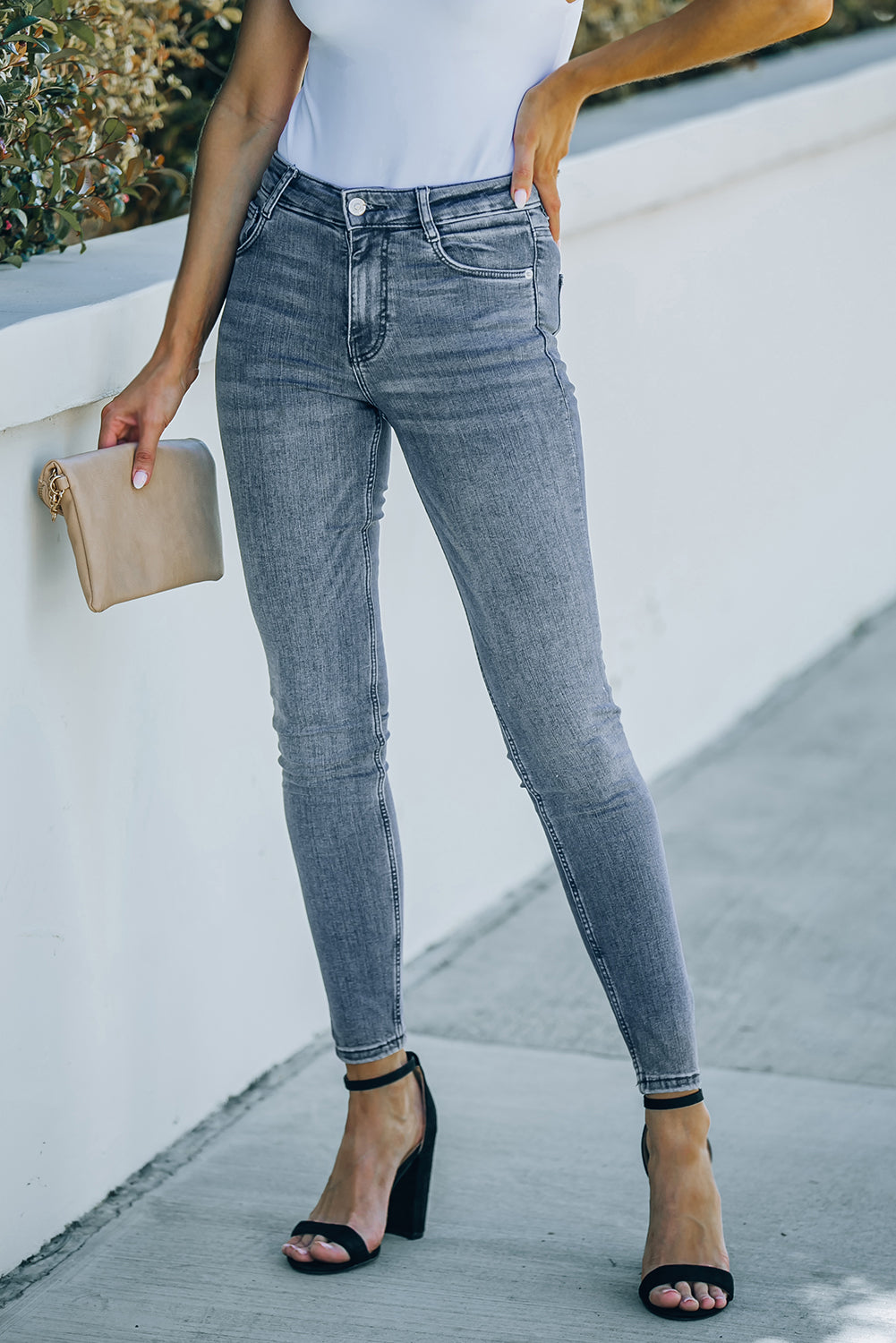 Ankle-Length Skinny Jeans with Pockets - Premium  - Just $53! Shop now at Nine Thirty Nine Design