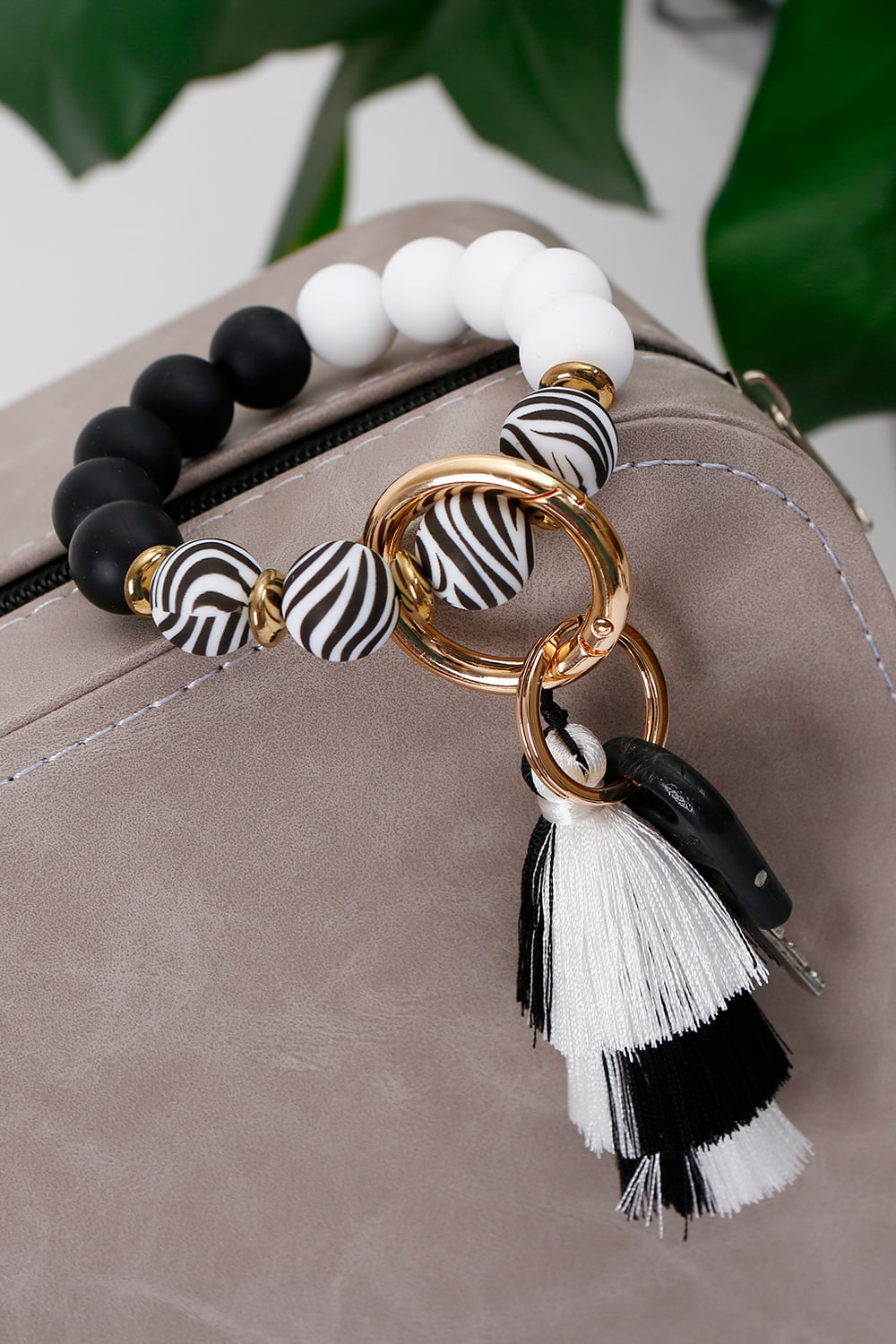 Beaded Keychain with Layered Tassel Key Chains