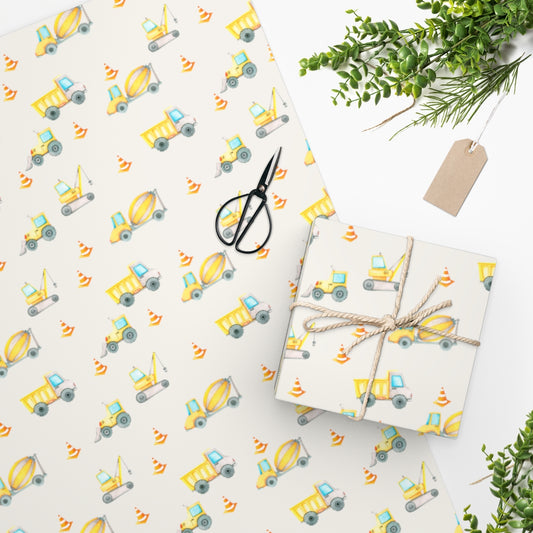 Construction Vehicle Wrapping Paper