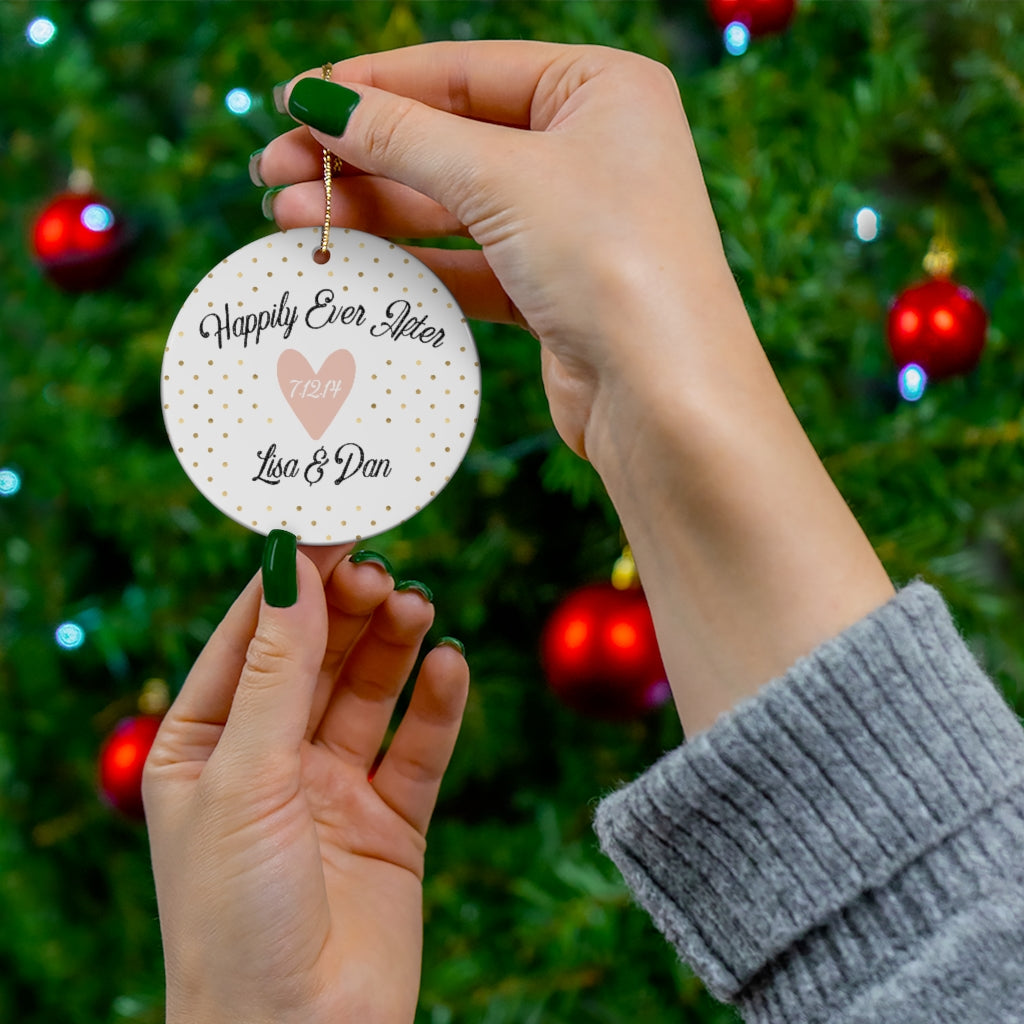 Personalized Happily Ever After Ceramic Ornaments - Premium Home Decor - Just $18.50! Shop now at Nine Thirty Nine Design