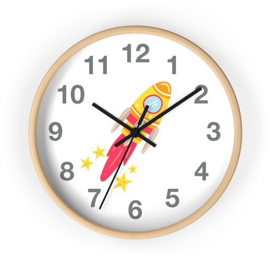 Rocket Ship Wall clock, Space Themed Decor, Astronaut Clock Home Decor