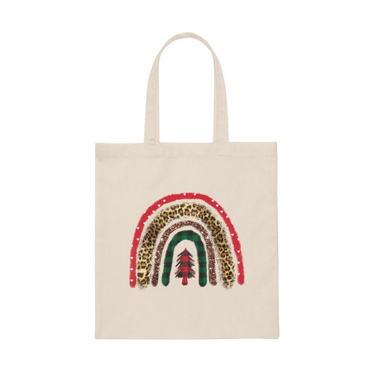 Christmas Rainbow Leopard Canvas Tote Bag - Premium Bags - Just $15! Shop now at Nine Thirty Nine Design