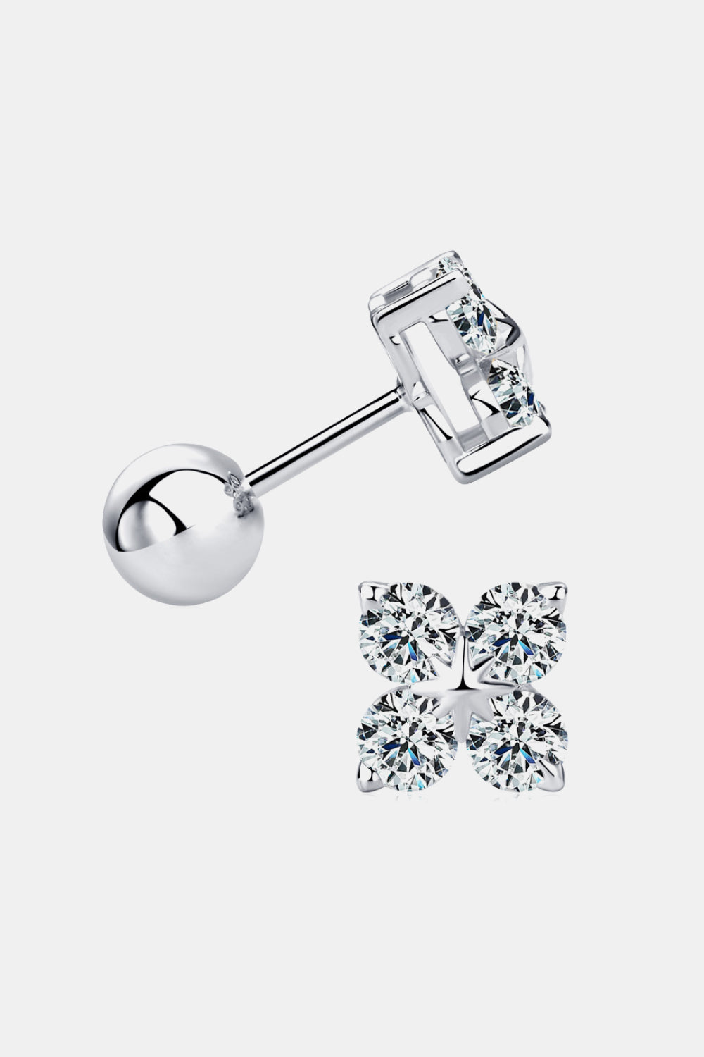 Moissanite 925 Sterling Silver Four-Leaf Clover Shape Earrings - Premium  - Just $80! Shop now at Nine Thirty Nine Design