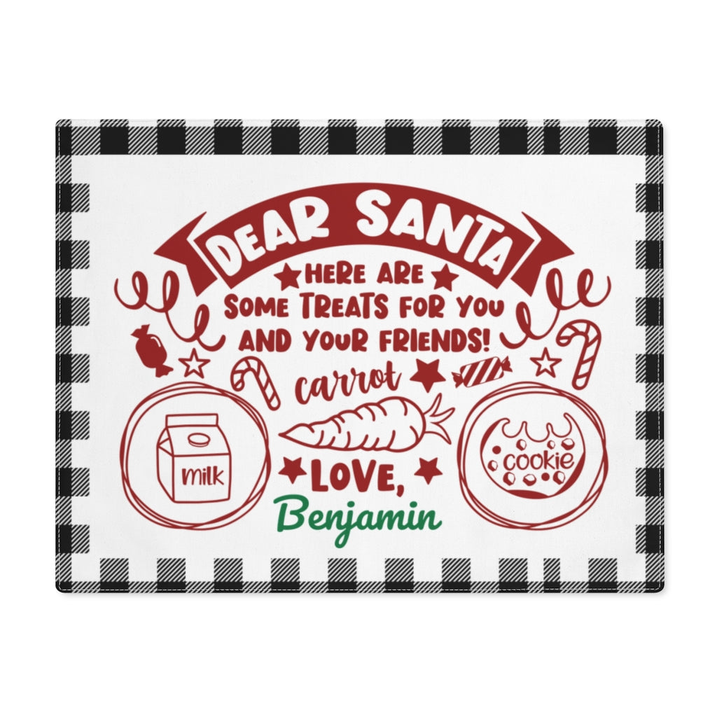 Personalized Milk and Cookies for Santa Placemat Home Decor