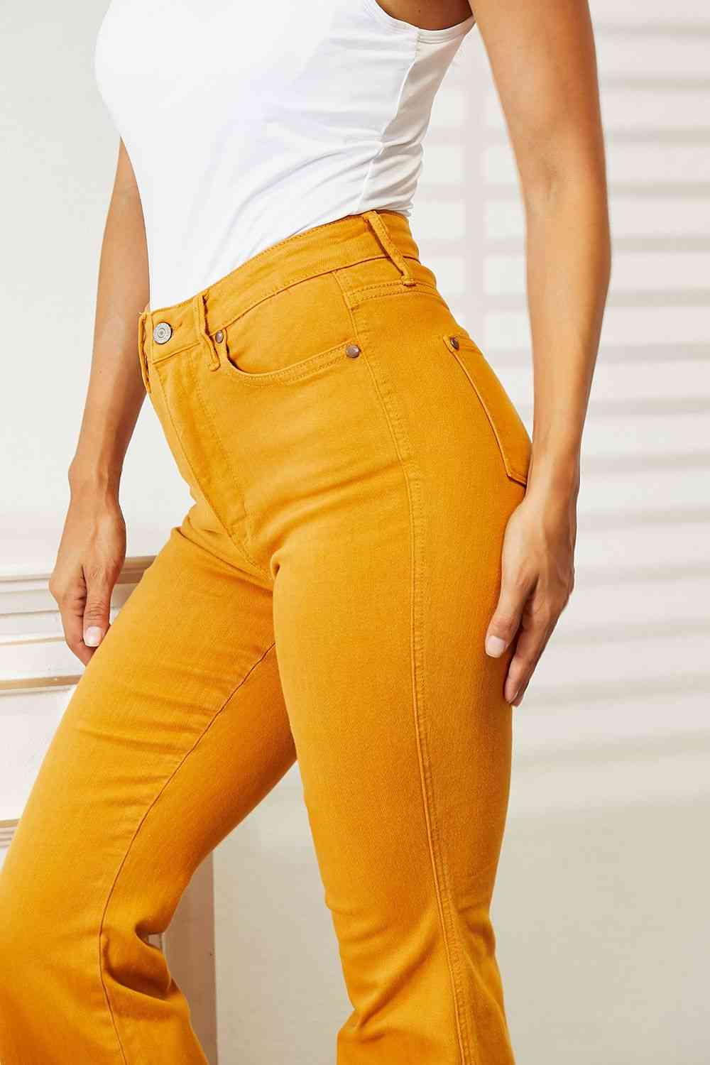 Judy Blue Full Size High Waist Tummy Control Garment Dyed Flare Jeans - Premium Jeans - Just $64! Shop now at Nine Thirty Nine Design