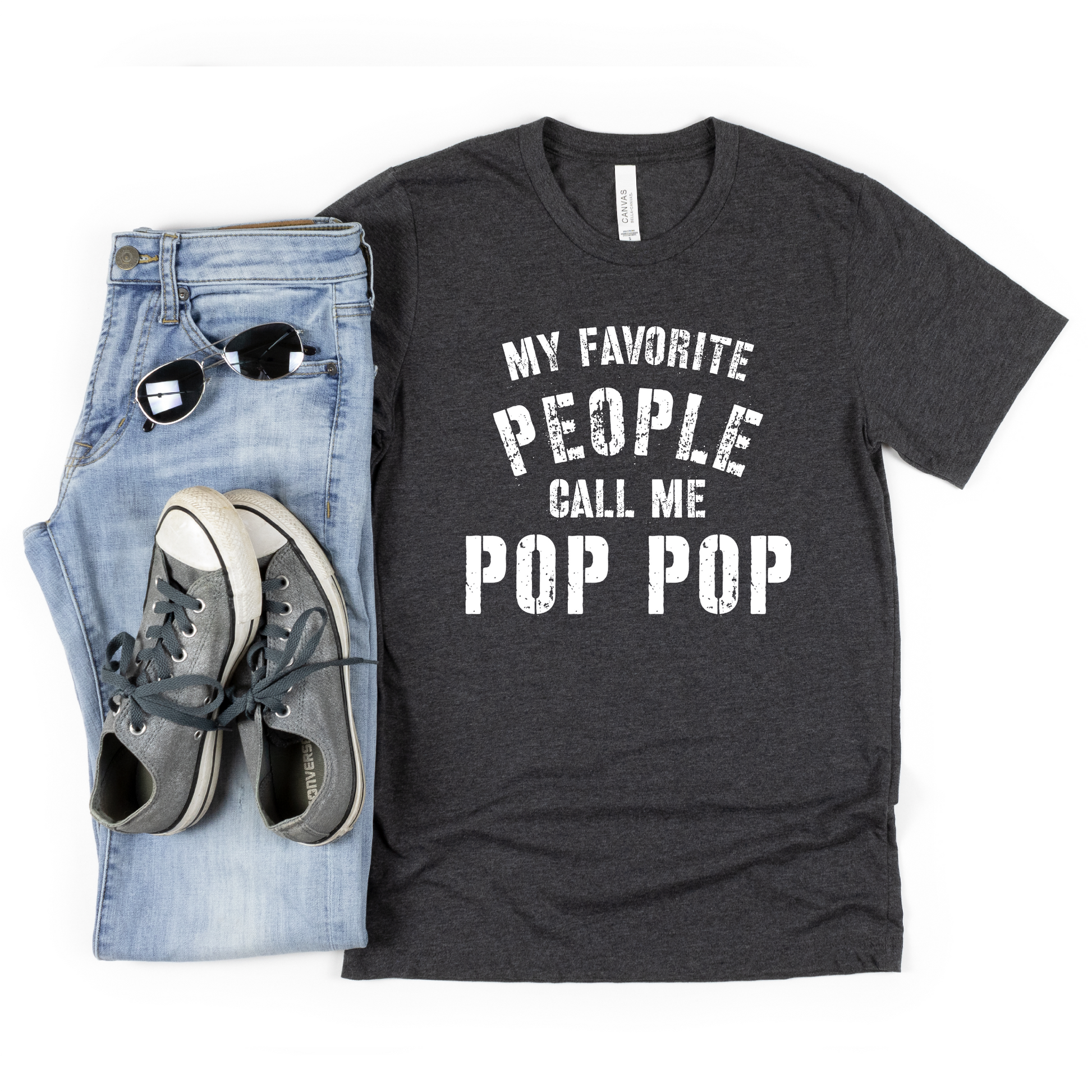My Favorite People Call Me Pop Pop T-Shirt, Fathers Day Shirt, Mens Short Sleeve Tee, Gift from Grandkids, Grandchildren Gift - Premium T-Shirt - Just $19.50! Shop now at Nine Thirty Nine Design