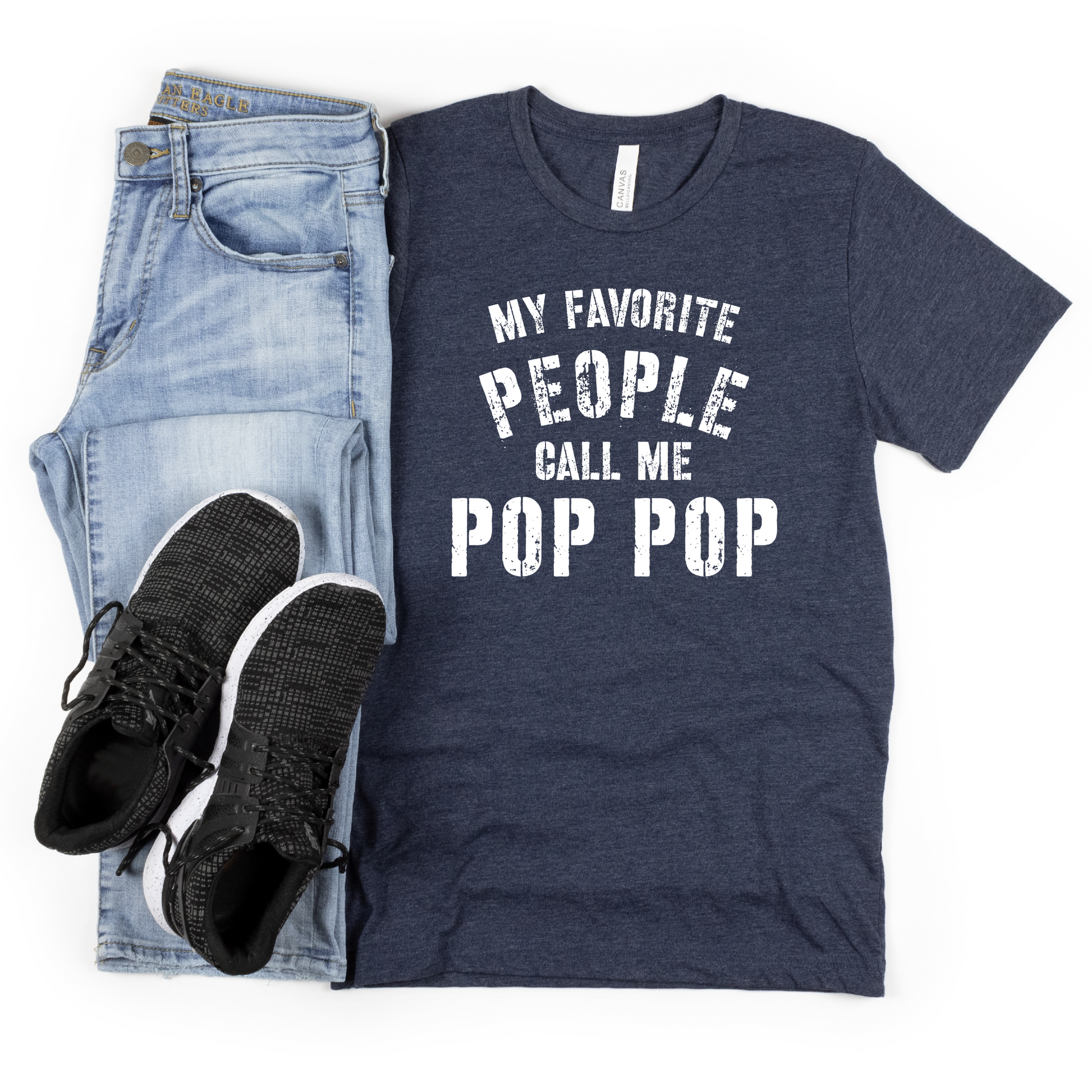 My Favorite People Call Me Pop Pop T-Shirt, Fathers Day Shirt, Mens Short Sleeve Tee, Gift from Grandkids, Grandchildren Gift - Premium T-Shirt - Just $19.50! Shop now at Nine Thirty Nine Design