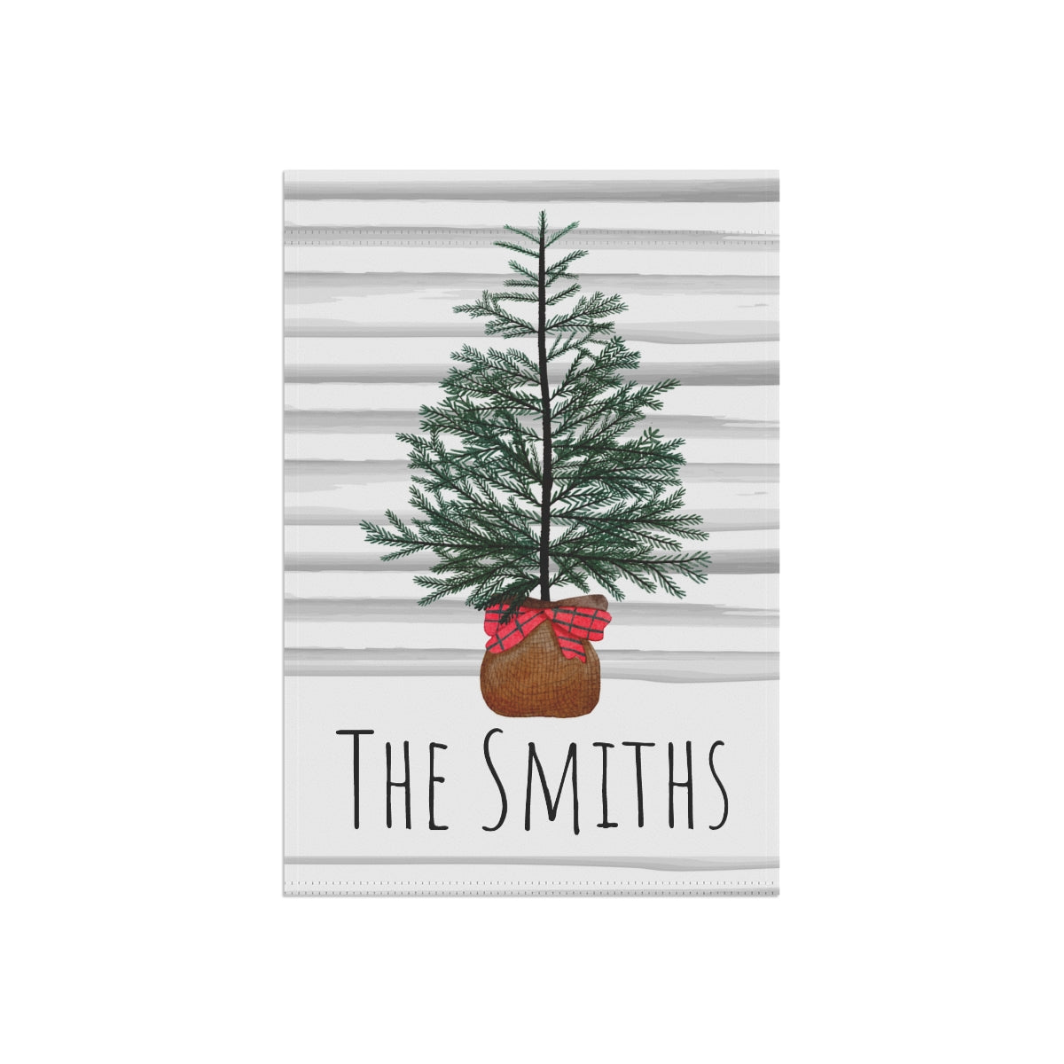 Evergreen Holiday Personalized Garden Flag