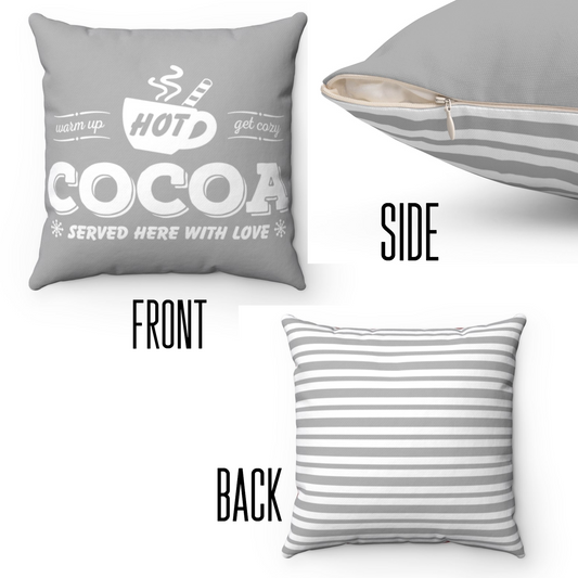 Hot Cocoa Served Here Pillow & Insert - Premium Home Decor - Just $28.50! Shop now at Nine Thirty Nine Design