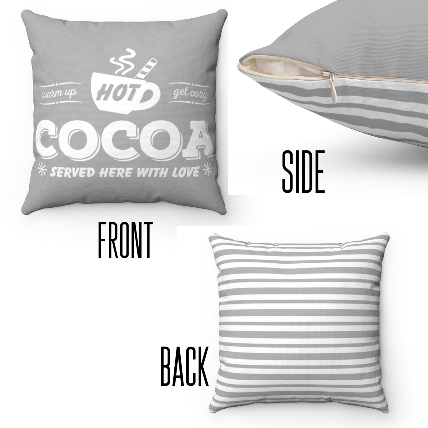 Hot Cocoa Served Here Pillow & Insert Home Decor