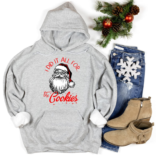 I Did It All For The Cookies Hoodie, Funny Christmas Sweatshirt, Christmas Gift, Vintage Santa, Santa Sweatshirt - Premium Hoodie - Just $32.50! Shop now at Nine Thirty Nine Design