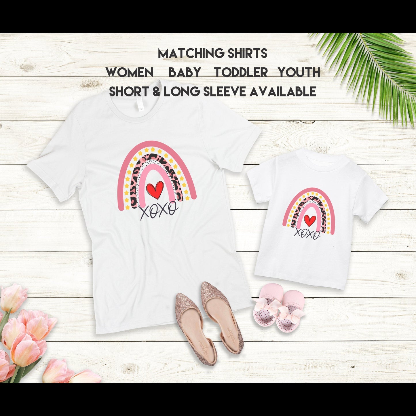 Boho Rainbow Long Sleeve Shirt, Valetines Matching Mommy & Me Shirt, Leopard Rainbow Shirt, Love Shirt, Rainbow TShirt, Gift for Mom - Premium Shirts - Just $26.99! Shop now at Nine Thirty Nine Design
