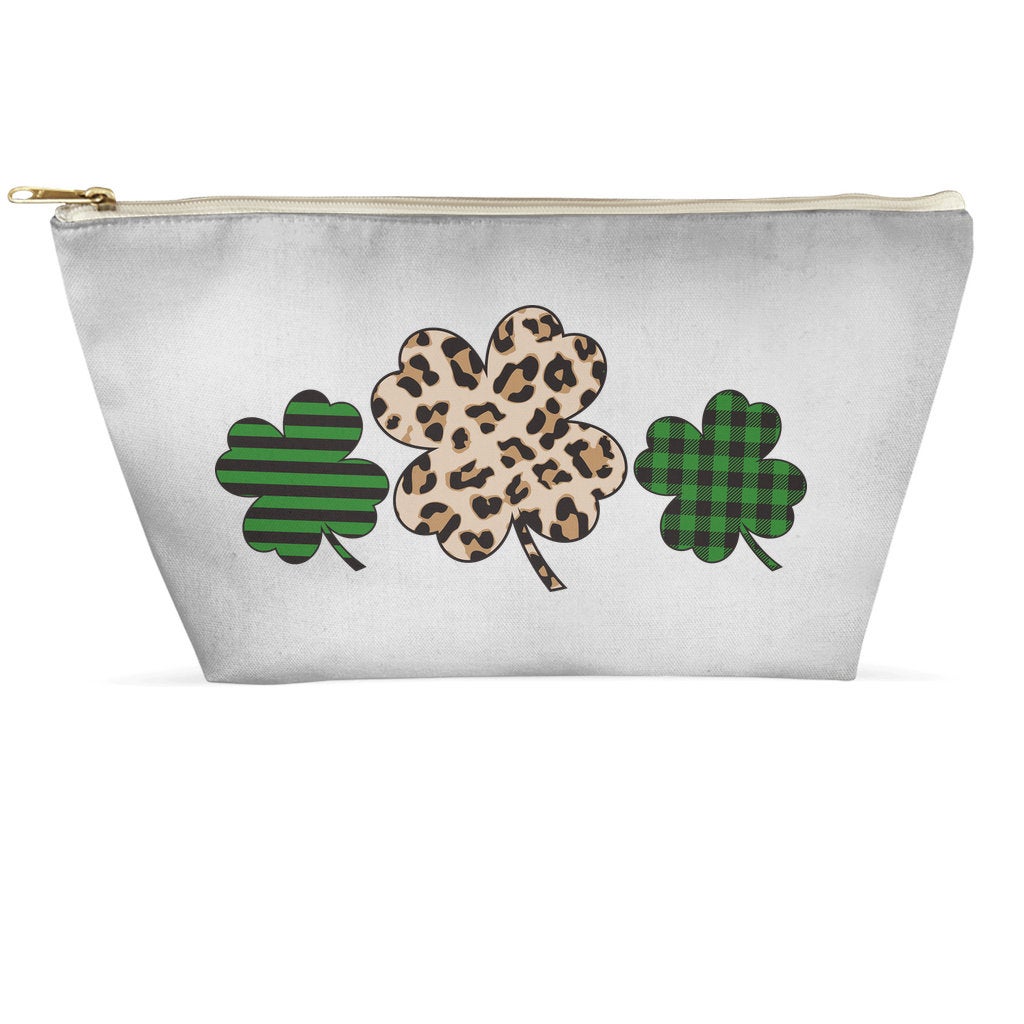 St Patricks Day Accessory Pouches, Leopard Print Shamrock, Buffalo Print Shamrock, St Patricks Gift, St Pattys Day - Premium  - Just $14.50! Shop now at Nine Thirty Nine Design