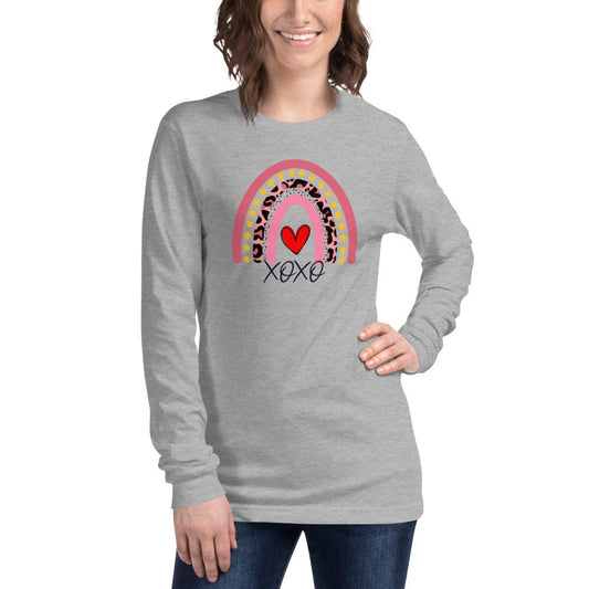 Boho Rainbow Long Sleeve Shirt, Valetines Matching Mommy & Me Shirt, Leopard Rainbow Shirt, Love Shirt, Rainbow TShirt, Gift for Mom Shirts