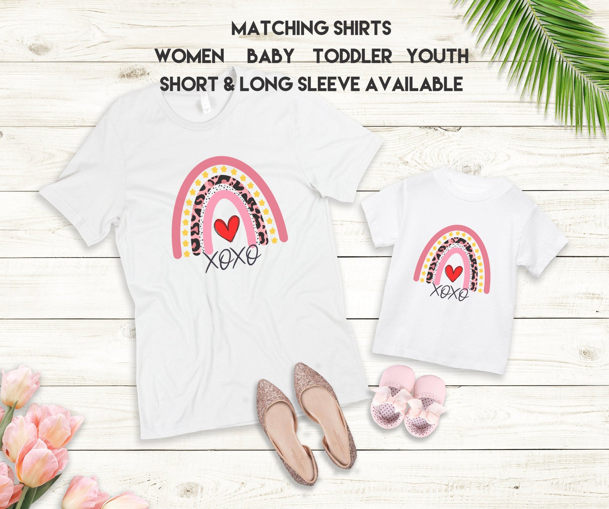 Mommy & Me Shirts, Valetines Day Matching Shirts, XOXO, Boho Rainbow Shirt, Family Matching Shirt, Gift for Her, Mom Daughter Shirt, Love - Premium  - Just $24.95! Shop now at Nine Thirty Nine Design