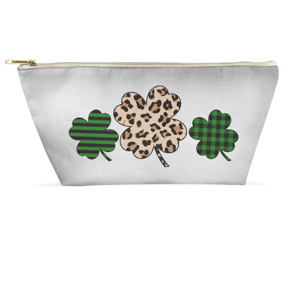 St Patricks Day Accessory Pouches, Leopard Print Shamrock, Buffalo Print Shamrock, St Patricks Gift, St Pattys Day - Premium  - Just $14.50! Shop now at Nine Thirty Nine Design
