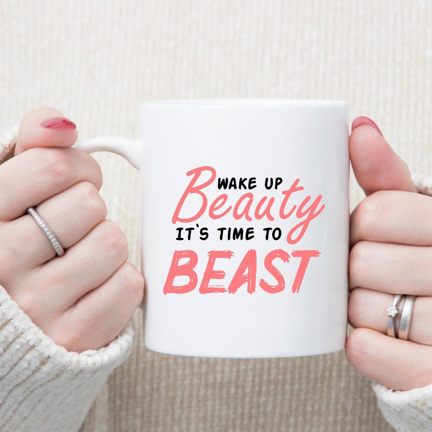 Wake Up Beauty It's Time to Beast, Best Mode, Motivational Mug, Inspirational Coffee Mug, Fitness Gift, Gift for Her, Gym Mug, Workout Gift - Premium Mug - Just $18.99! Shop now at Nine Thirty Nine Design