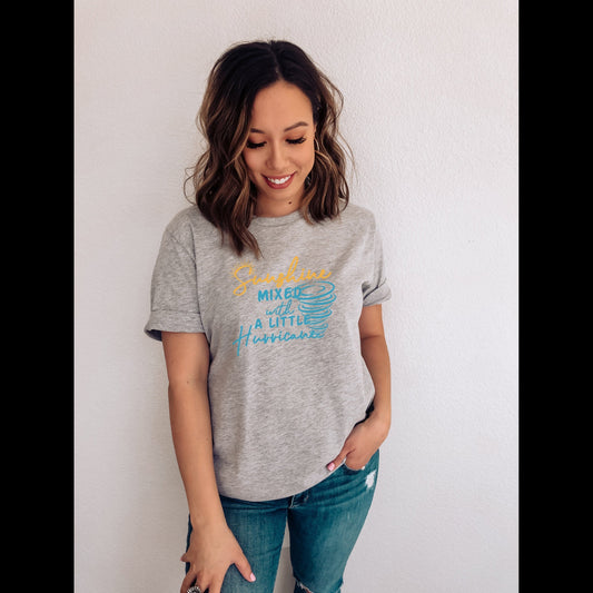 Sunshine Mixed With A Little Hurricane Shirt, Sunshine TShirt, Funny Sarcastic Shirt for Women, Inspirational Tee Shirt 