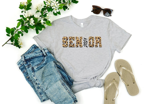 Senior 2021 Graduation Shirt, 2021 Graduate T-Shirt, Leopard Print Graduation, 2021 Graduation Gift, Senior Shirt, Senior Life, Group Tees 