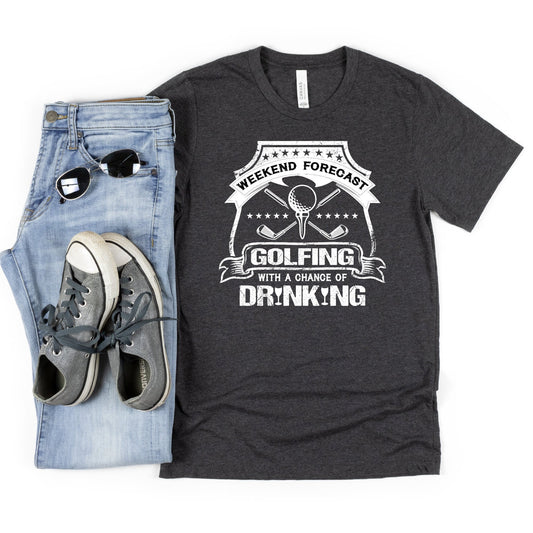 Golfing with a Chance of Drinking Tshirt, Golfing Shirt, Golf Beer TShirt, Gift for Golfer, Fathers Day Shirt, Bachelor Party, Funny Golf Shirts