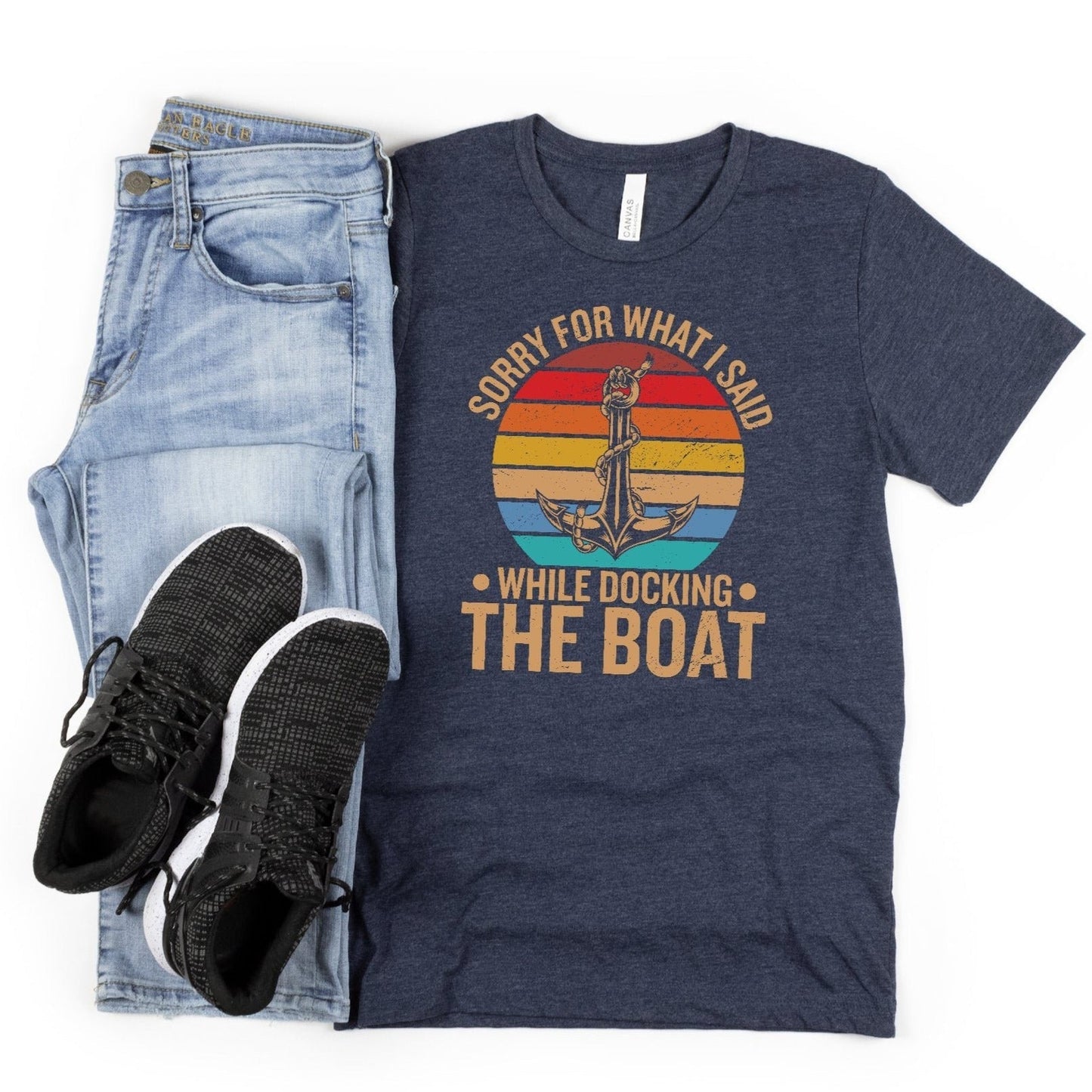 Sorry for What I Said While Docking The Boat, Funny Boat Shirt, Gift for Boater, Summer TShirt, Boat shirt for Dad, Captain T-shirt, Pontoon - Premium  - Just $19.50! Shop now at Nine Thirty Nine Design