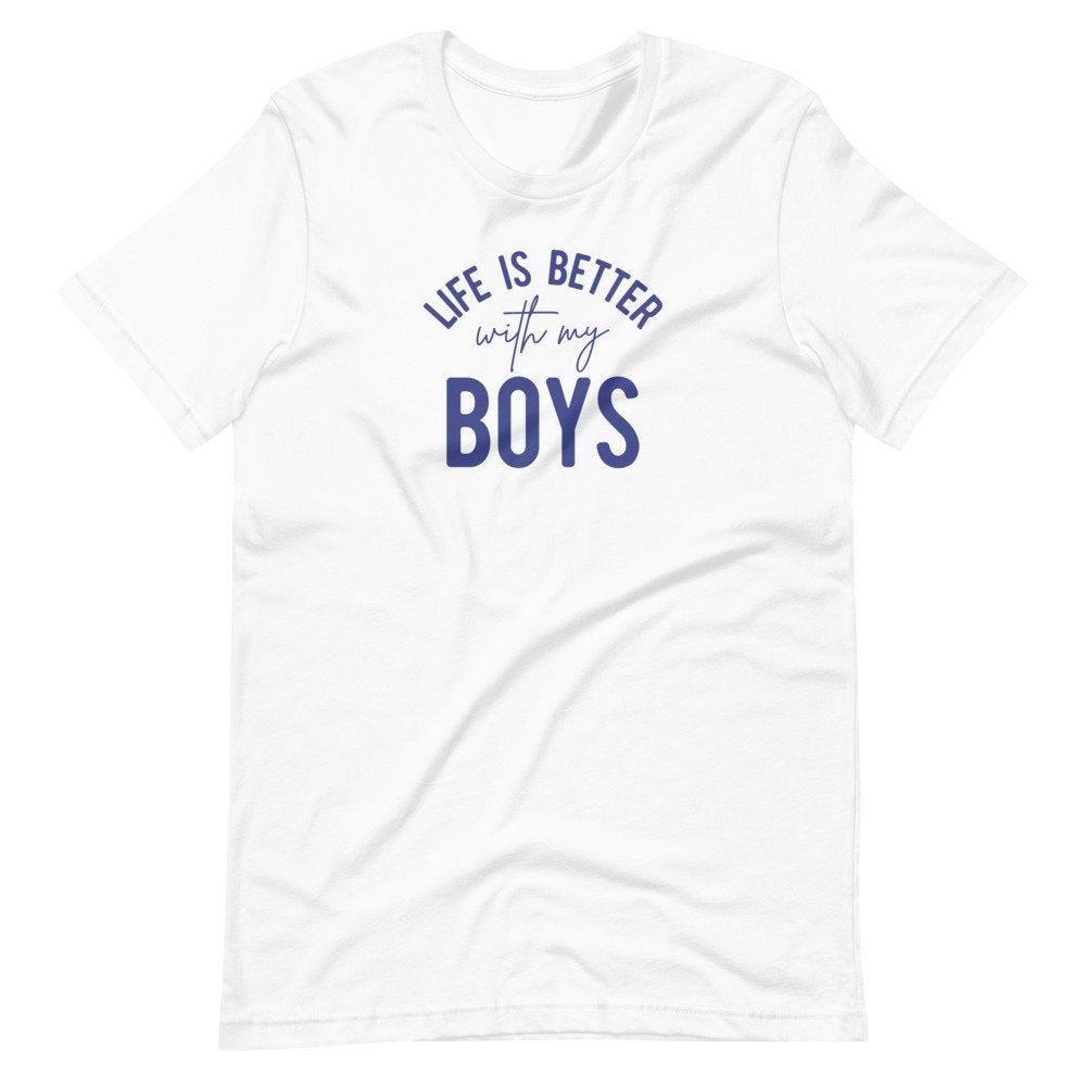 Life Is Better With My Boys TShirt, Mom of Boys T-shirt, Boy Mom Shirt, Mothers Day Gift from Sons, Funny Mom Shirt, Womens TShirt - Premium  - Just $24.50! Shop now at Nine Thirty Nine Design