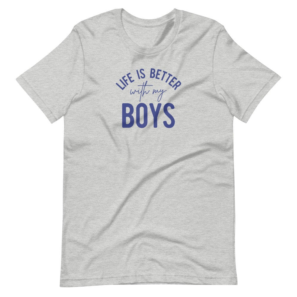 Life Is Better With My Boys TShirt, Mom of Boys T-shirt, Boy Mom Shirt, Mothers Day Gift from Sons, Funny Mom Shirt, Womens TShirt - Premium  - Just $24.50! Shop now at Nine Thirty Nine Design