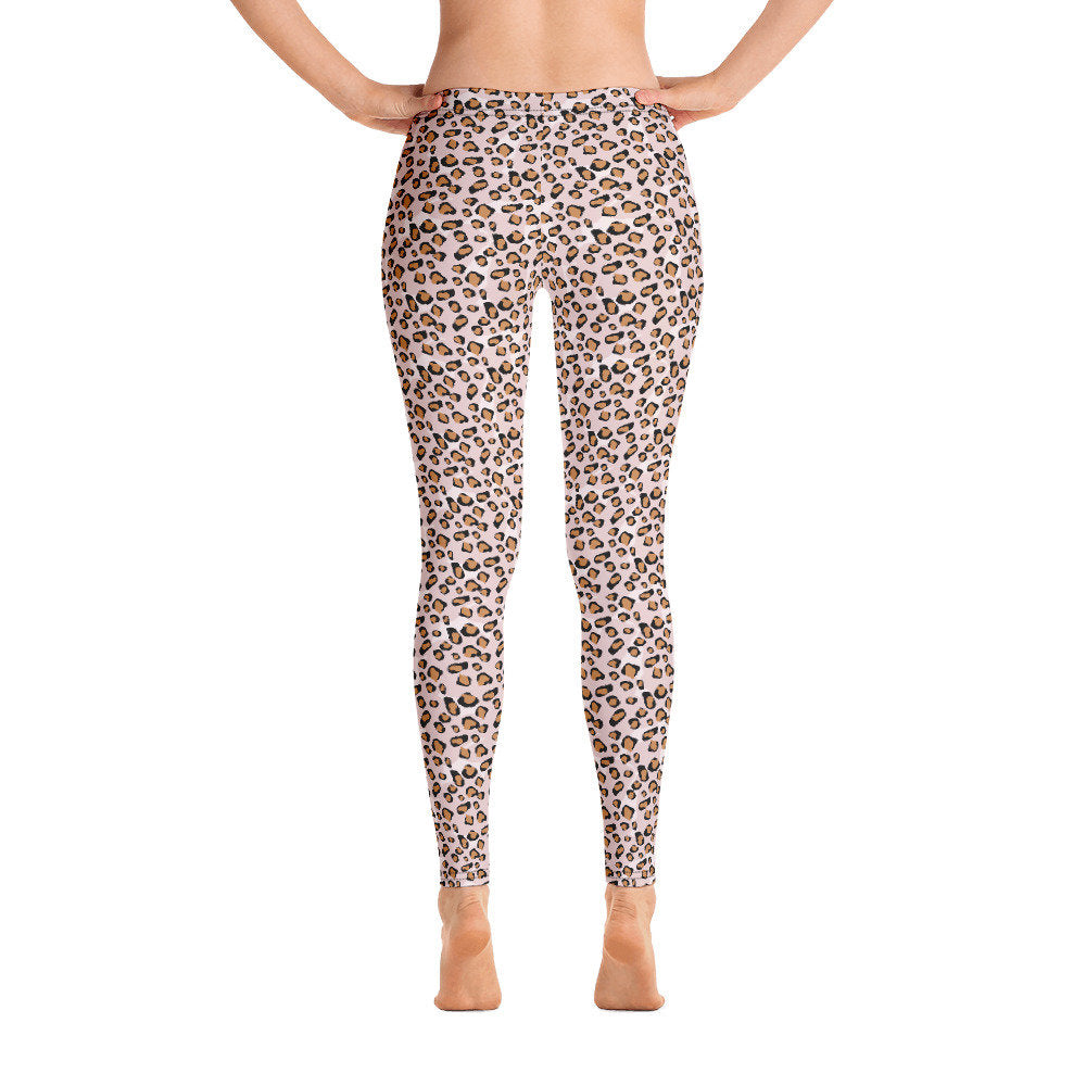Leopard Leggings, Pink Leopard Print Leggings, Leopard Work Out Clothes - Premium  - Just $39.50! Shop now at Nine Thirty Nine Design