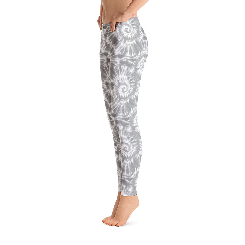 Gray Tie Dye Leggings, Tie Dye Yoga Pants - Premium Leggings - Just $39.50! Shop now at Nine Thirty Nine Design