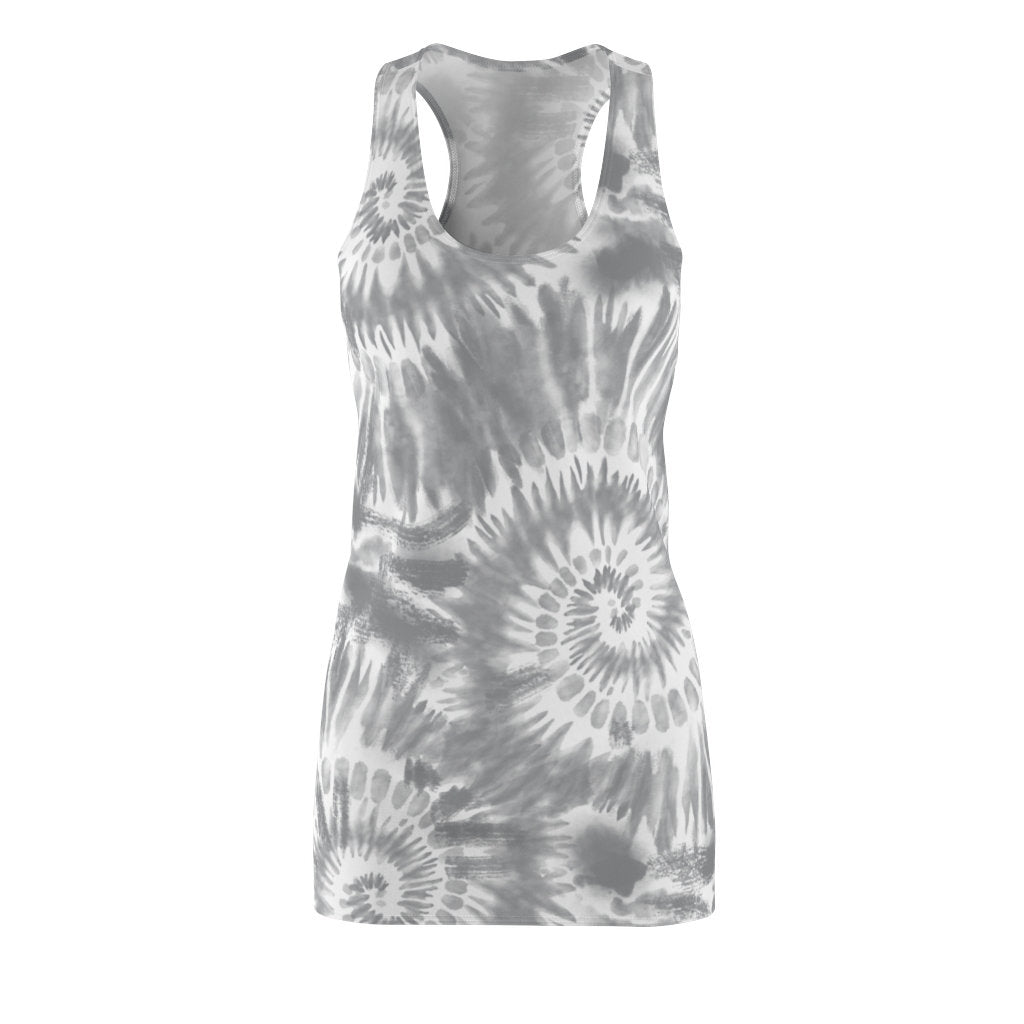 Women's Racerback Gray and White Tie Dye Dress - Premium Dress - Just $34.50! Shop now at Nine Thirty Nine Design