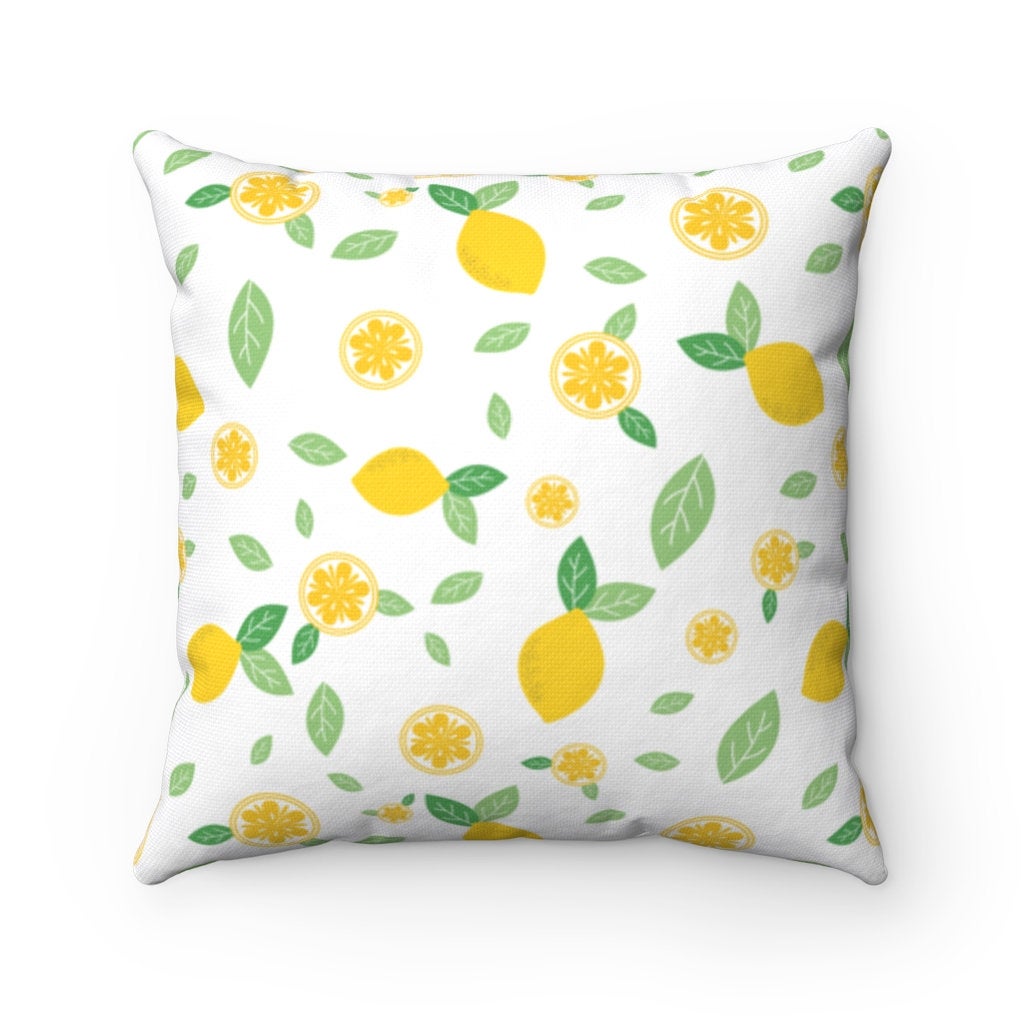 Lemon Throw Pillow, Lemon Pillow, Lemon Couch Pillow, Lemon Square Pillow, Spun Polyester Square Pillow - Premium Pillow - Just $31.50! Shop now at Nine Thirty Nine Design