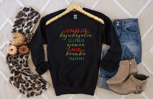 Kwanzaa Sweatshirt, Seven Principles of Kwanzaa, Kwanzaa Gift, Happy Kwanzaa Sweatshirt