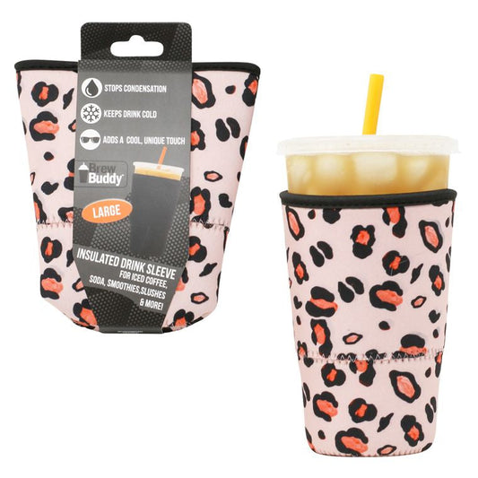 Insulated Drink Sleeve Pink Leopard LARGE - Premium Drink Sleeve - Just $10! Shop now at Nine Thirty Nine Design